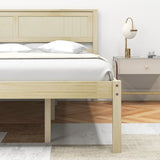 Twin/Full/Queen Size Wooden Bed Frame with Headboard and Slat Support-Queen Size