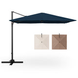 9.5 Feet Square Patio Cantilever Umbrella with 360° Rotation-Navy