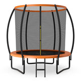 8 Feet ASTM Approved Recreational Trampoline with Ladder-Orange
