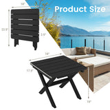 Outdoor Folding Side Table Foldable Weather-Resistant HDPE Adirondack Table-Black