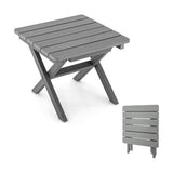 Outdoor Folding Side Table Foldable Weather-Resistant HDPE Adirondack Table-Gray