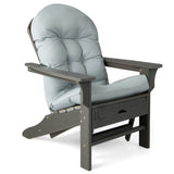 Patio Adirondack Chair Cushion with Fixing Straps and Seat Pad-Gray