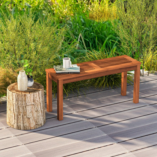 2-Seater Patio Backless Dining Bench with Breathable Slatted Seat