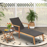Patio Rattan Lounge Chair with 4-Position Adjustable Backrest