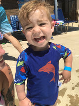 Shark Baby Rash Guard, Sun Protective Swim Shirt (Sizes 6M–5T) by Beau & Belle Littles