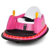 12V Electric Kids Ride On Bumper Car with Flashing Lights for Toddlers-Pink