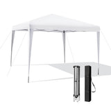 10 x 10 Feet Outdoor Pop-up Patio Canopy for  Beach and Camp-White