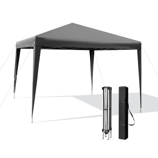 10 x 10 Feet Outdoor Pop-up Patio Canopy for  Beach and Camp-Gray