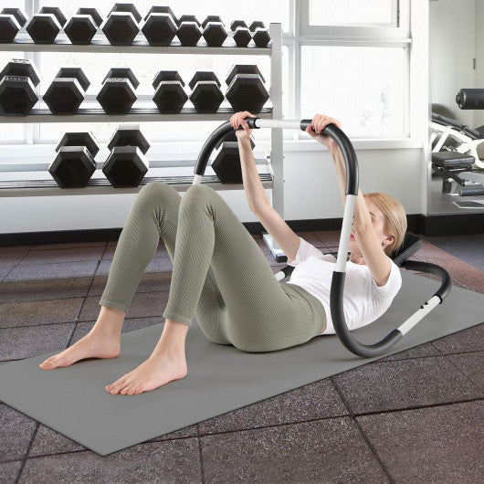 Portable AB Trainer with Headrest and Foam Handle for Office Home Gym-White