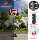 4.3-8.2 FT Portable Basketball Hoop with Adjustable Height and Wheels-Red