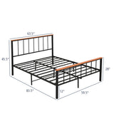 Full/Queen Bed Frame with Headboard and Footboard-Queen Size