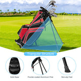 Golf Stand Cart Bag with 6-Way Divider Carry Pockets-Red