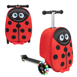 Hardshell Ride-on Suitcase Scooter with LED Flashing Wheels-Red