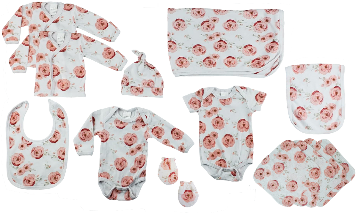 Rose Print Newborn 13 Piece Set