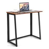 31 Inch Space-saving Folding Computer Desk for Home Office-Rustic Brown