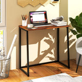 31 Inch Space-saving Folding Computer Desk for Home Office-Rustic Brown