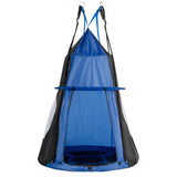 2-in-1 40 Inch Kids Hanging Chair Detachable Swing Tent Set-Blue