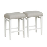 2 Pieces 24.5/29.5 Inch Backless Barstools with Padded Seat Cushions-24.5 inches