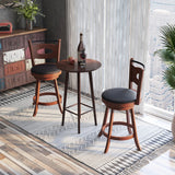 2 Pieces 24/29 inch Swivel Bar Stools with Curved Backrest and Seat Cushions-24 inches