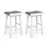 2 Pieces 26/31.5 Inch Upholstered Saddle Barstools with Padded Cushions-26 inches