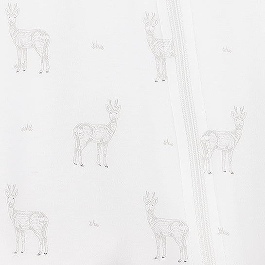 Zipper Footie - Sketched Yearling  on White  100% Pima Cotton by Feather Baby