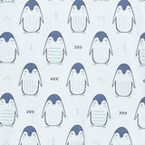 Zipper Footie - Sleepy Penguins on Baby Blue  100% Pima Cotton by Feather Baby