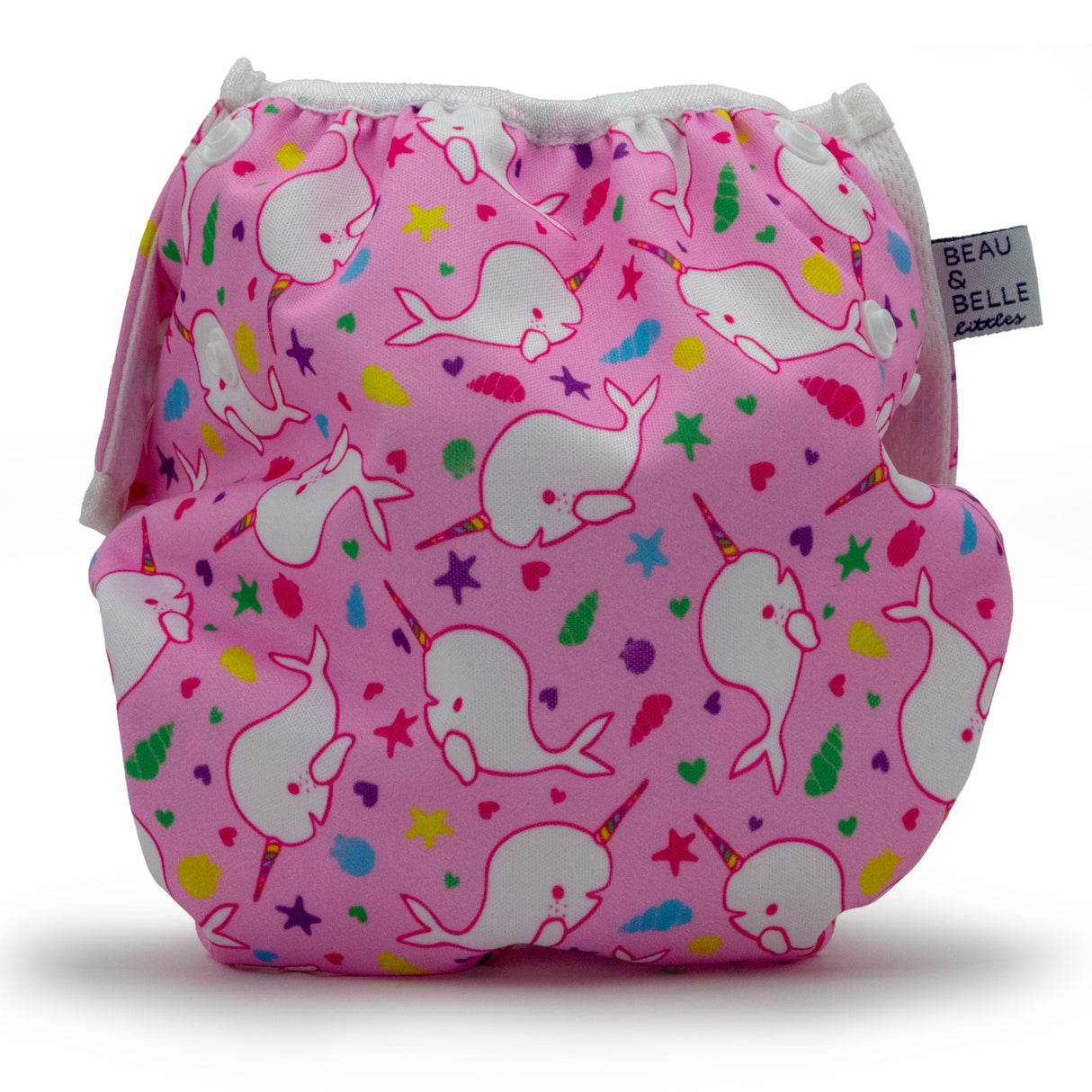 Narwhals 0-3 years Nageuret  Swim Diaper (Light Pink) by Beau & Belle Littles