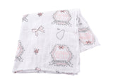 Gift Set: Southern Belle Baby Muslin Swaddle Blanket and Burp Cloth/Bib Combo by Little Hometown