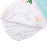 Gift Set: Southern Magnolia Baby Muslin Swaddle Blanket and Burp Cloth/Bib Combo by Little Hometown