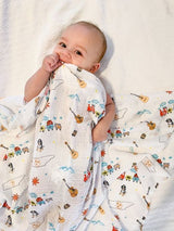 Gift Set: Tennessee Baby Muslin Swaddle Blanket and Burp Cloth/Bib Combo by Little Hometown