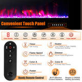 42/50/60/72 Inch Ultra-Thin Electric Fireplace with Decorative Crystals-72 inches