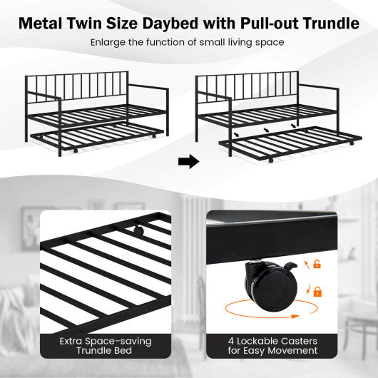 Twin Size Daybed and Trundle Frame Set Trundle Bedframe