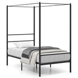 Twin/Full/Queen Size Metal Canopy Bed Frame with Slat Support-Twin Size