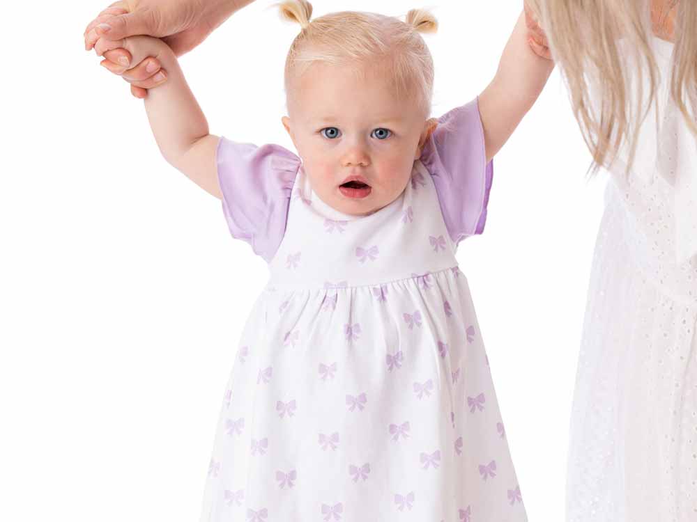 Organic Cotton Alice Ruffled Dress - Bow by Little Moy