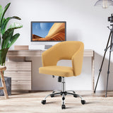 Upholstered Swivel Office Chair with Hollow Out Back