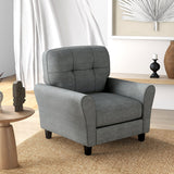 Modern Upholstered Accent Chair with Rubber Wood Legs-Gray