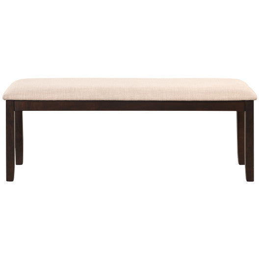 Upholstered Ottoman Bench with Padded Cushion-Beige