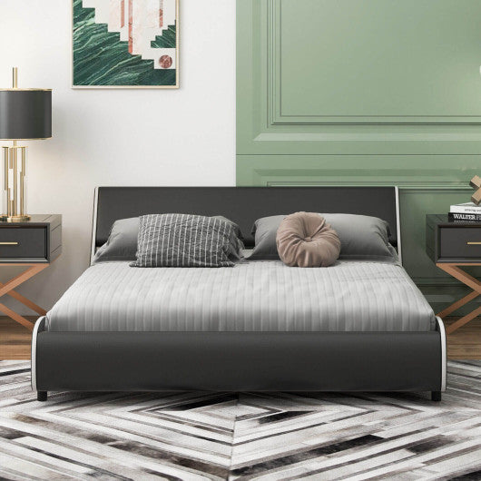 Low headboard queen discount platform bed