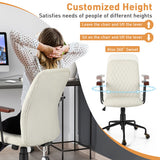 Velvet Home Office Chair with Wooden Armrest-Beige