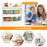 3-Tier Bookshelf with 2 Anti-Tipping Kits for Books and Magazines-White
