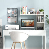 3-Tier Multipurpose Desk Bookshelf with 4 Shelves-White