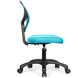 Low-back Computer Task Chair with Adjustable Height and Swivel Casters-Blue