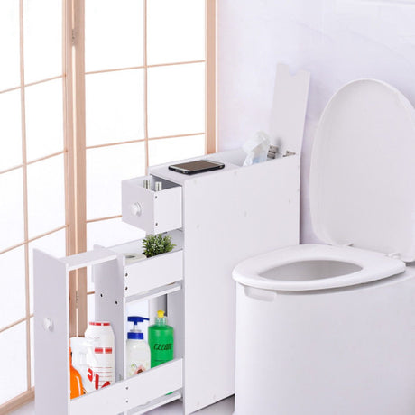 White Bathroom Cabinet Space Saver Storage Organizer