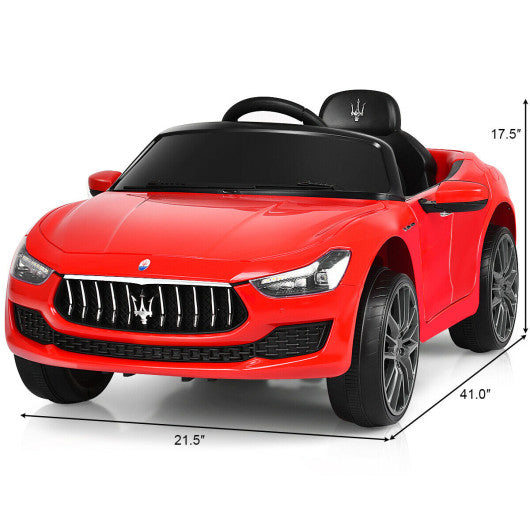 12V Remote Control Maserati Licensed Kids Ride on Car-Red