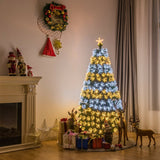 5' / 6' Pre-Lit Fiber Double-Color Lights Optic Christmas Tree-6'