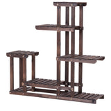 6-Tier Garden Wooden Plant Flower Stand Shelf for Multiple Plants Indoor or Outdoor