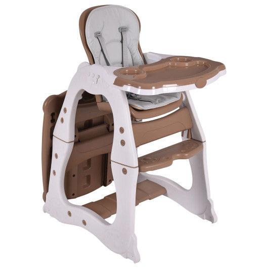 3 in 1 Infant Table and Chair Set Baby High Chair-Beige