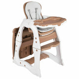 3 in 1 Infant Table and Chair Set Baby High Chair-Brown