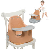 6-in-1 Convertible Baby Booster Seat with Tray Wheels-Orange
