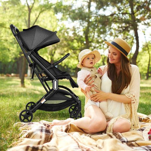 Foldable Lightweight Baby Travel Stroller for Airplane-Black